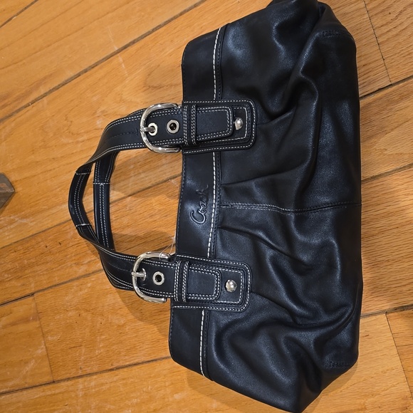 Coach Handbags - Coach Soho Pleated Purse Bag #F13732 Black Silver